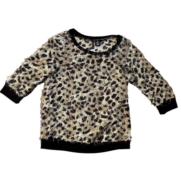 New Directions women's leopard print crew neck sweater size M very soft - Picture 1 of 6
